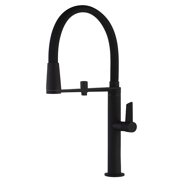 Βρύση Κουζίνας Ramon Soler 388801MCNM με Εύκαμπτο & Περιστρεφόμενο Σωλήνα – Μαύρο Ματ