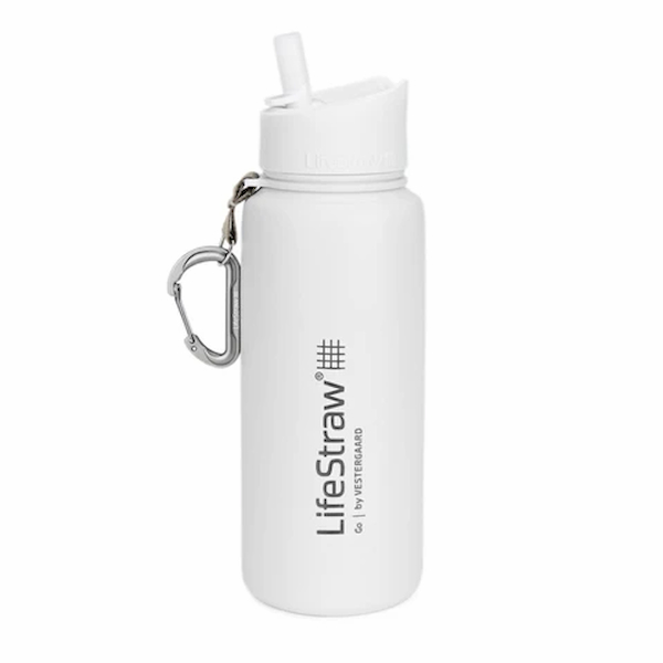 LifeStraw® GO Stainless Steel WHITE φίλτρο νερού επιβίωσης 2 σταδίων με θερμομόνωση