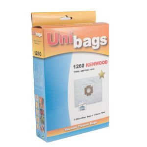 Bolsas de aspiradoras KENWOOD, ALASKA, ARIETE, CLATRONIC. Unibags 1260D