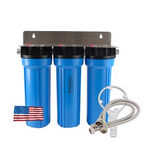 Under-sink Triple Water Filter with PP and Activated Carbon Filters Made in USA Primato USA3GB12