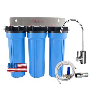 Filtro de agua debajo del fregadero triple con 2 carbonos activados hecho en los Estados Unidos Primato USA3GB14