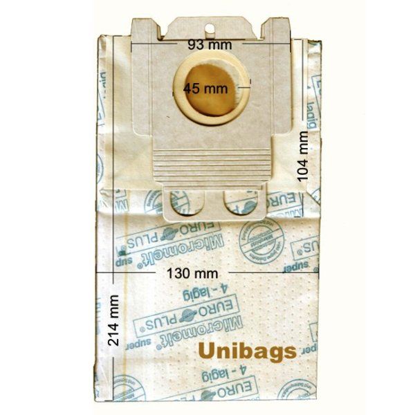 Vacuum Cleaner Paper Bags suitable for MIELE, ECOCLEAN, FILTERCLEAN, HQ, MALAG, SWIRL,  Primato 610