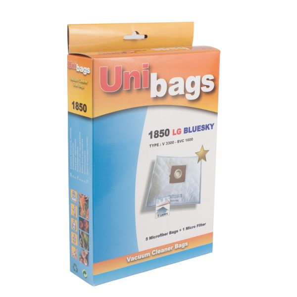 Bolsas de tela para aspiradoras LG, BLUESKY, CLATRONIC, HOBBY. Unibags 1850