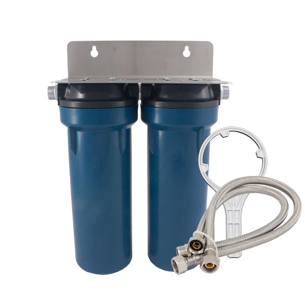 Doppelter Untertisch Wasserfilter Primato Blue GRSKGUC2GB12 mit Aktivkohlefilter made in USA