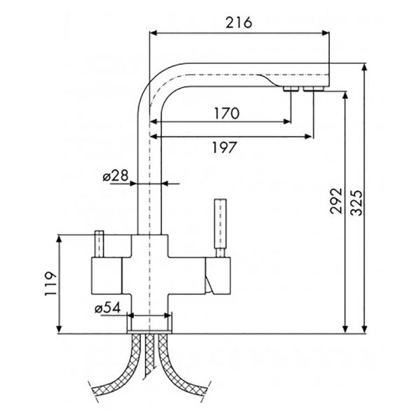 Dimensiones del grifo